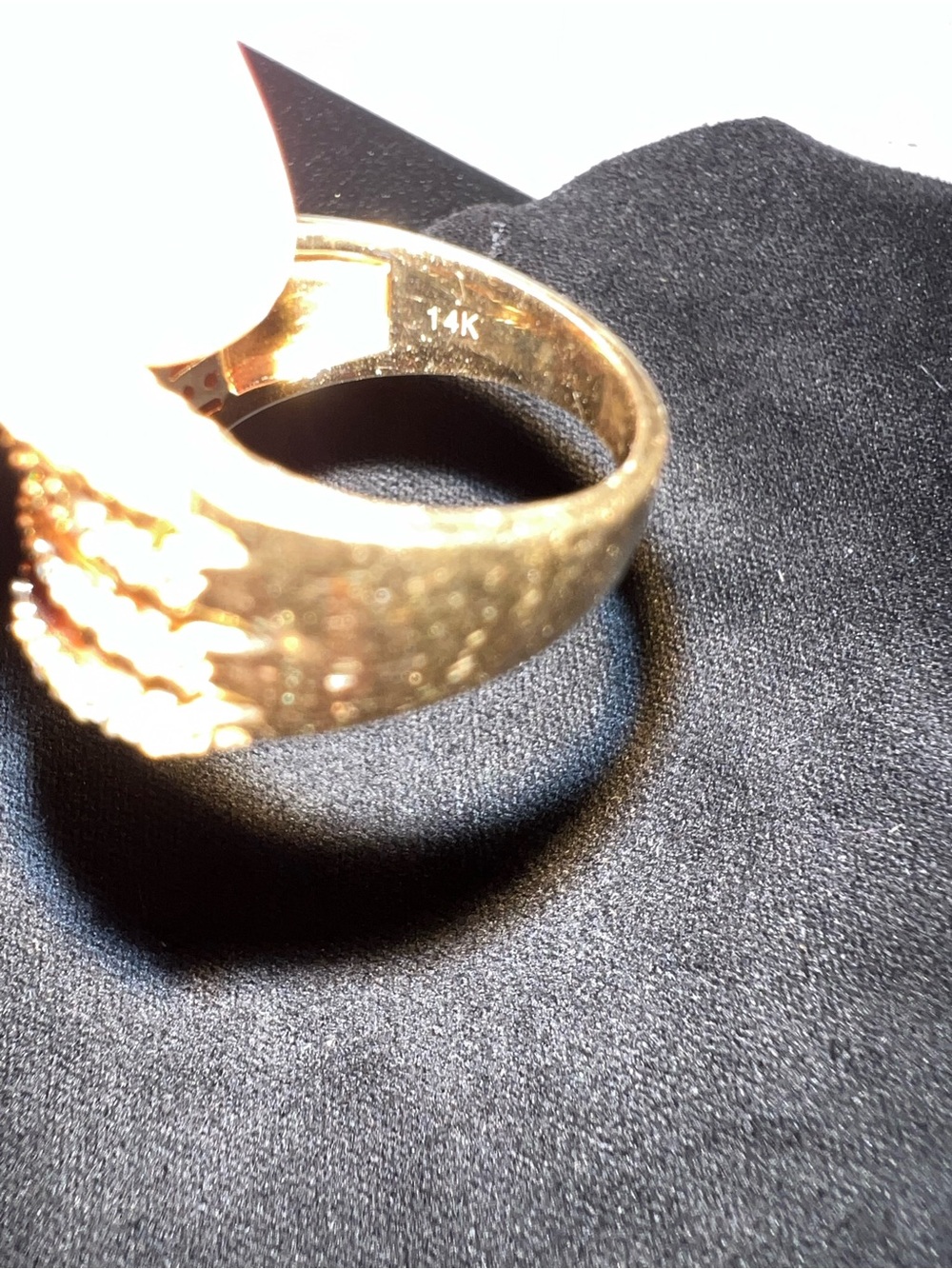 14K SOLID GOLD, REAL DIAMONDS!💎 
Multi-Row Baguette & Round Crystal Dome Ring - Picture 2 of 8